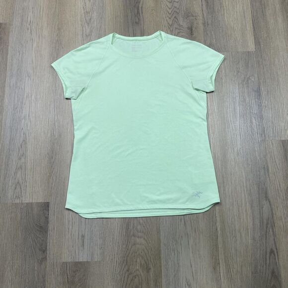 Arc'teryx Shirt Womens Medium Light Green Short Sleeve Lightweight Athletic Gym - Picture 1 of 11